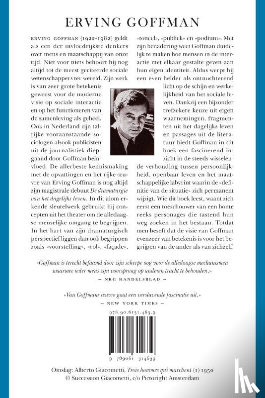 Goffman, Erving - De dramaturgie van het dagelijks leven