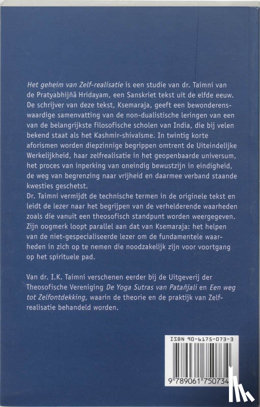 Taimni, I.K. - Het geheim van zelf-realisatie