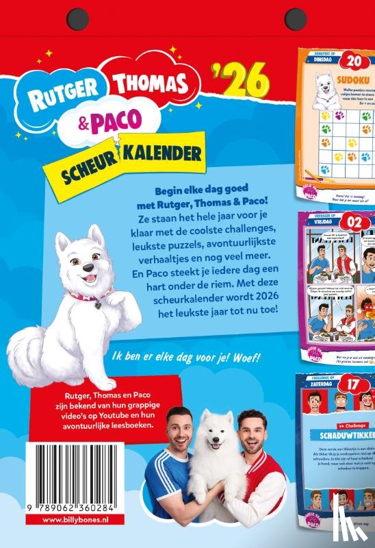 Vink, Rutger, Grinsven, Thomas van - Rutger, Thomas & Paco scheurkalender 2026