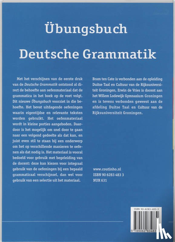 Cate, A.P. ten, Vries, E.K. de - Übungsbuch Deutsch Grammatik