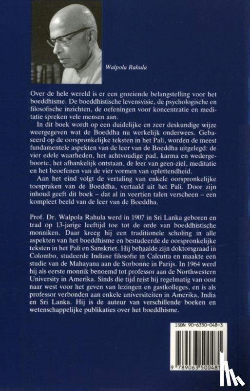 Rahula, W.S., Hartzema, Robert - Wat de Boeddha onderwees