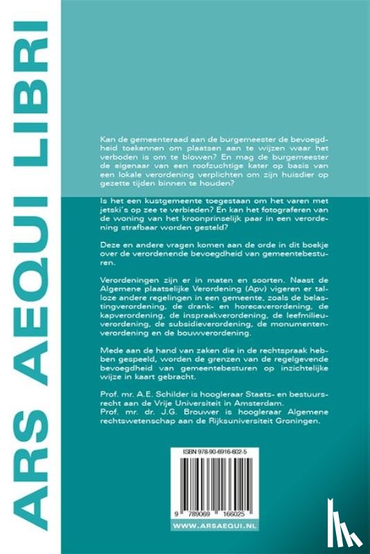 Schilder, A.E., Brouwer, J.G. - Gemeentelijke verordeningen