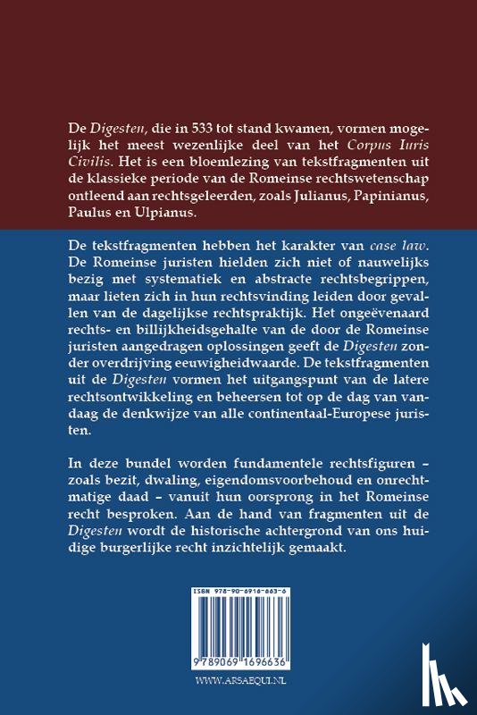  - De Digesten en de receptie van het Romeinse recht in het Nederlandse privaatrecht