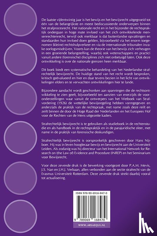 Nijboer, J.F. - Strafrechtelijk bewijsrecht