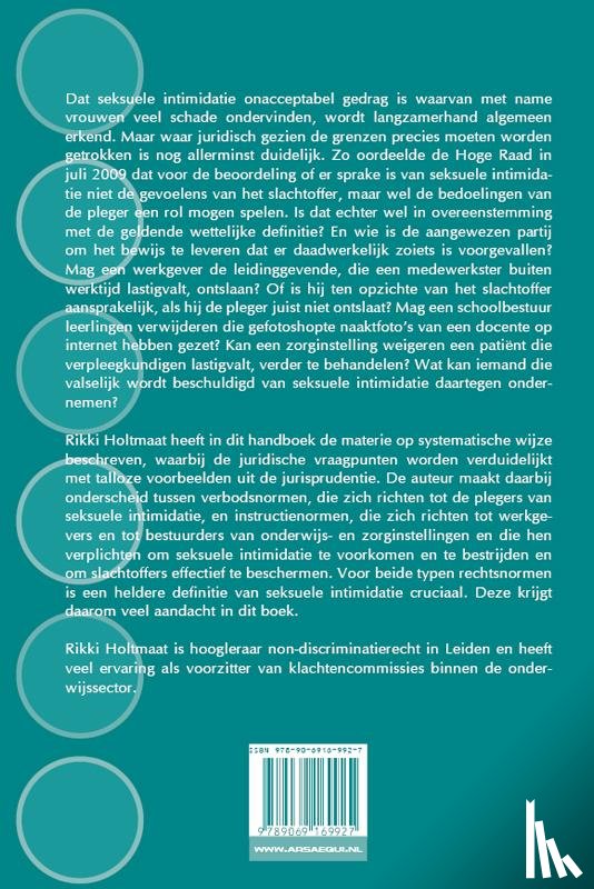Holtmaat, Rikki, Leijten, Ingrid - Seksuele intimidatie - de juridische gids