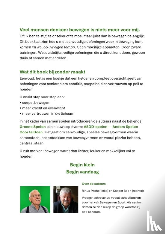 Pecht, Rinus, Boon, Kasper - Tips voor senioren voor het onderhouden van hun conditie