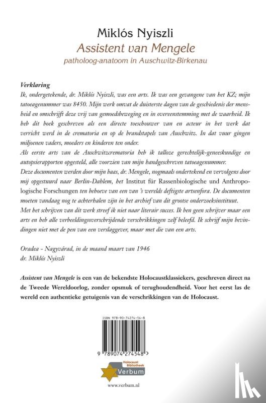 Nyiszli, Miklós - Assistent van Mengele