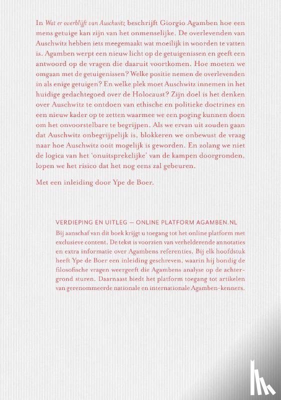 Agamben, Giorgio - Wat er overblijft van Auschwitz?
