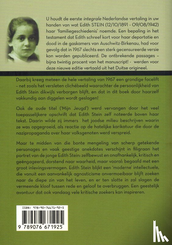 Stein, Edith - Uit het leven van een Joodse familie