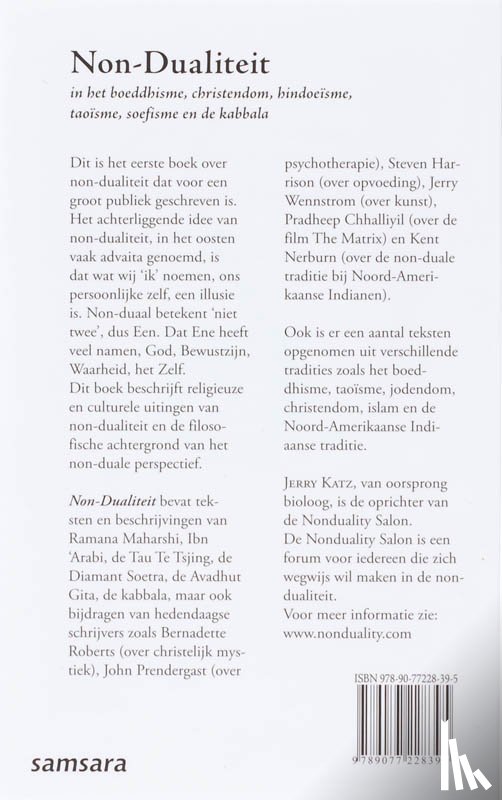 Katz, J. - Non-Dualiteit