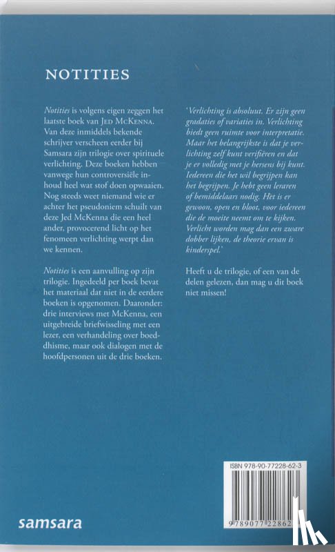 McKenna, Jed - Notities