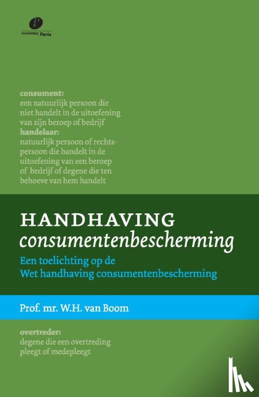 Boom, W.H. van - Handhaving consumentenbescherming