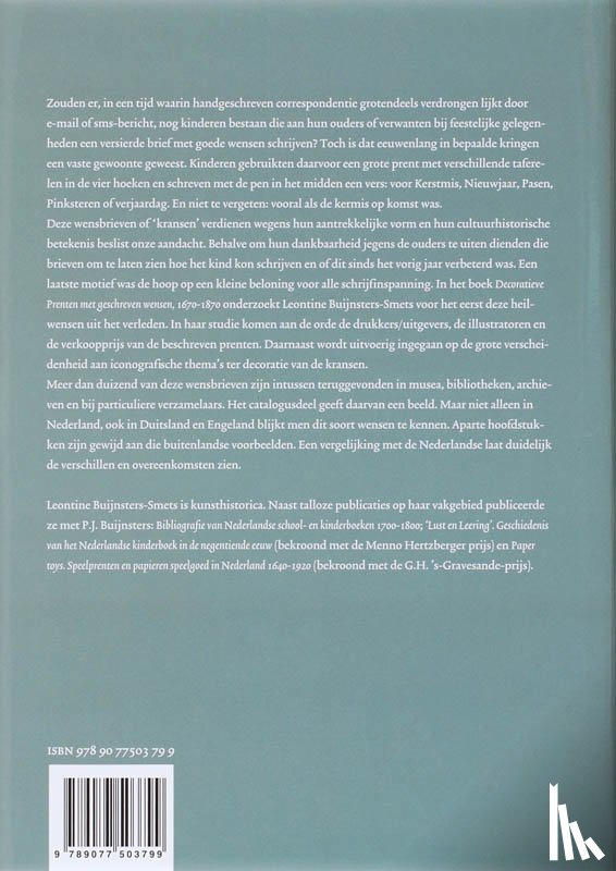 Buijnsters-Smets, L. - Decoratieve prenten met geschreven wensen 1670-1870