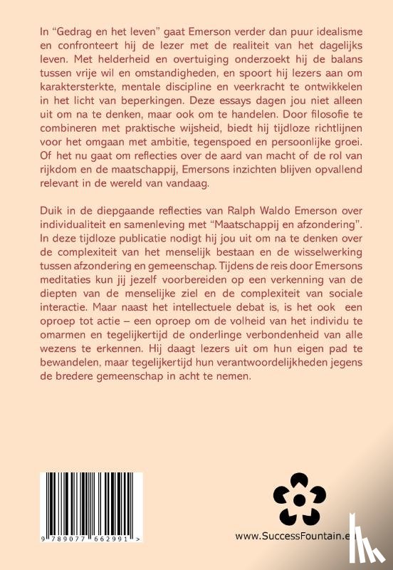Emerson, Ralph Waldo - Gedrag in het leven & Maatschappij en afzondering