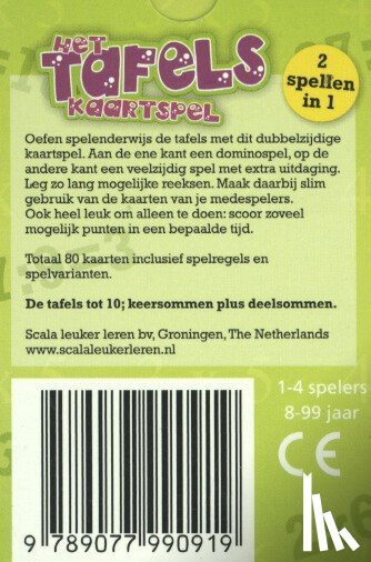  - Het tafelskaartspel