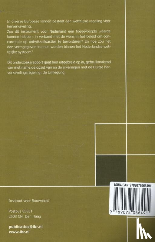 Bregman, A.G., Wolff, H.W. de - Herverkaveling op ontwikkelingslocaties