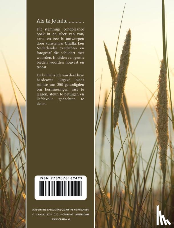 Challa, Berend-Jan - Als ik je mis condoleance boek