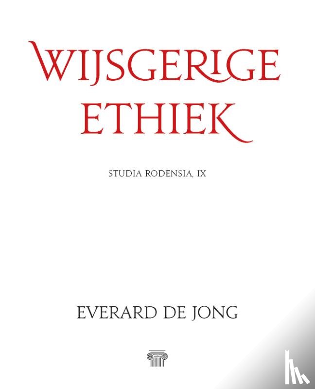 De Jong, Everard - Wijsgerige ethiek
