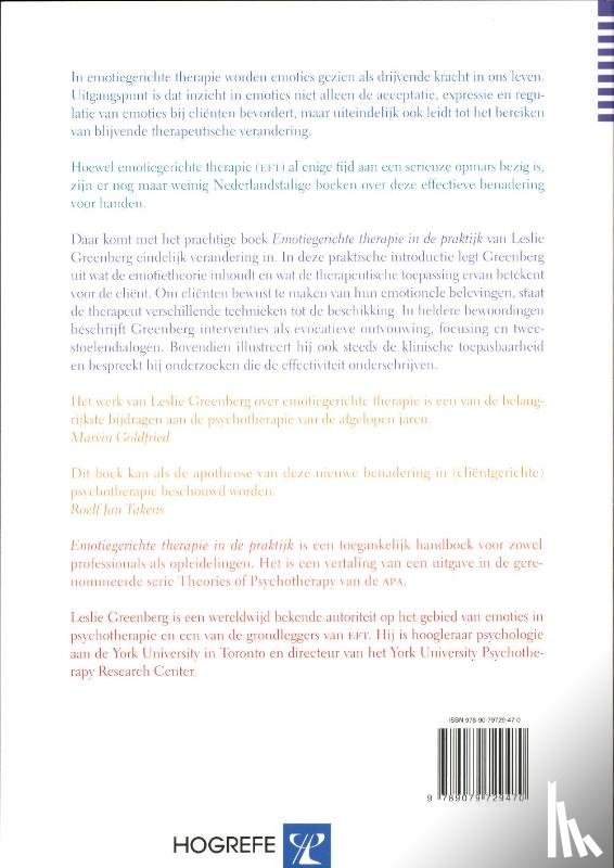 Greenberg, Leslie - Emotiegerichte therapie in de praktijk