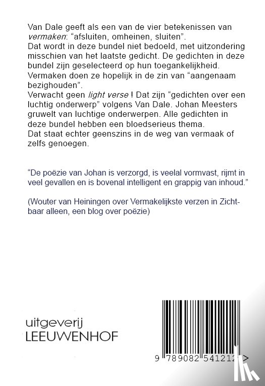 Meesters, Johan - Vermakelijkste verzen