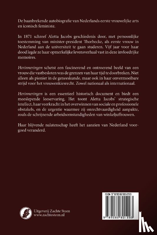Jacobs, Aletta - Herinneringen