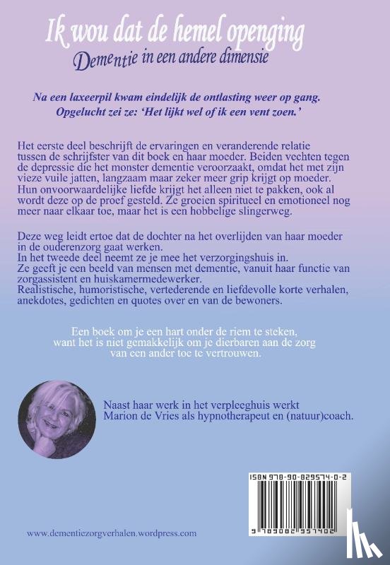 Vries, Marion de - Ik wou dat de hemel openging