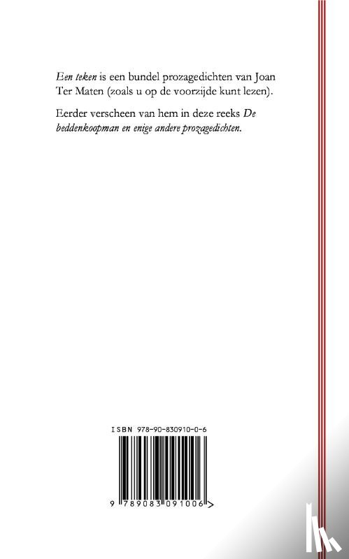 Ter Maten, Joan - Een teken