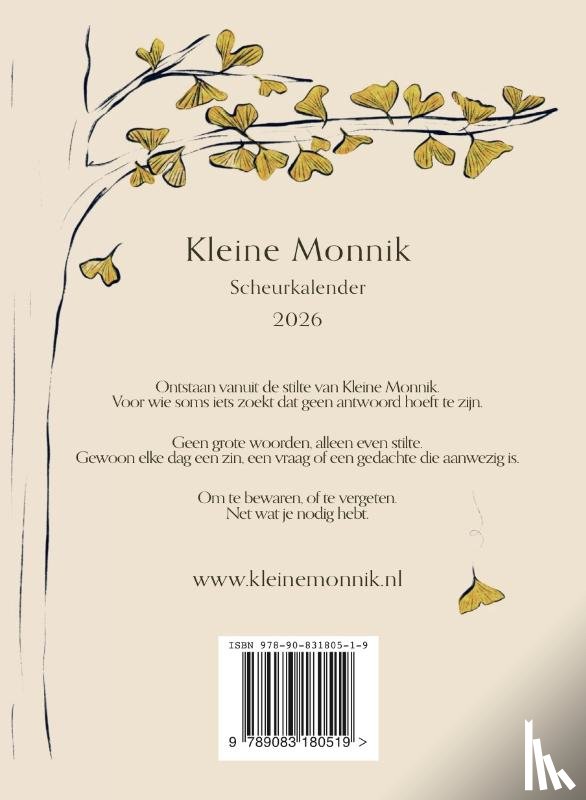 Lesage, Annemarie - Kleine Monnik Scheurkalender 2026