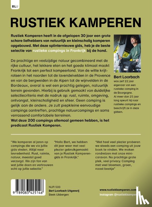 Loorbach, Bert - Rustiek Kamperen in Frankrijk