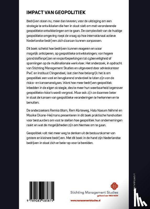 Blom, Remko, Korteweg, Rem, Néhmé, Hala Naoum, Okano-Heijmans, Maaike - Impact van Geopolitiek