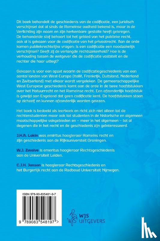 Jansen, Corjo, Zwalve, Willem, Lokin, Jan - Hoofdstukken uit de Europese codificatiegeschiedenis