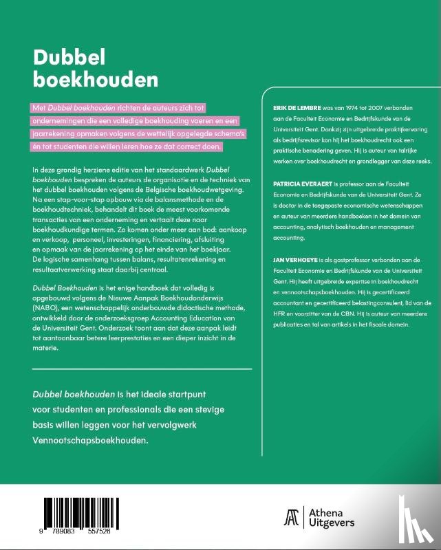 De Lembre, Erik, Everaert, Patricia, Verhoeye, Jan - Handboek dubbel boekhouden