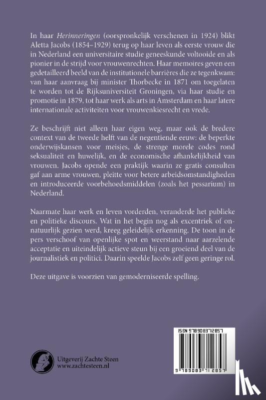 Jacobs, Aletta - Herinneringen