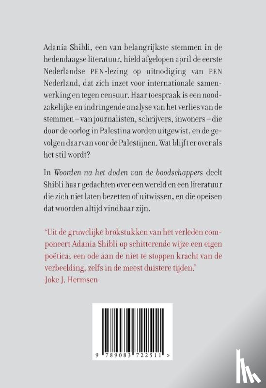 Shibli, Adania - Woorden na het doden van de boodschappers