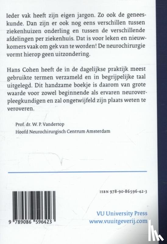 Cohen, Hans - Zakwoordenboek neurochirurgie voor verpleegkundigen