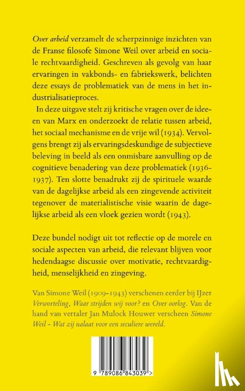 Weil, Simone - Over arbeid
