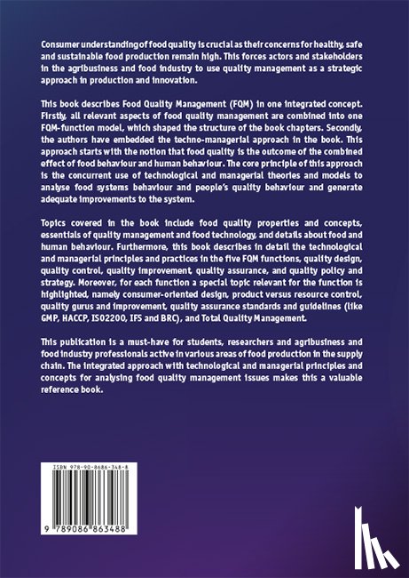  - Food quality management