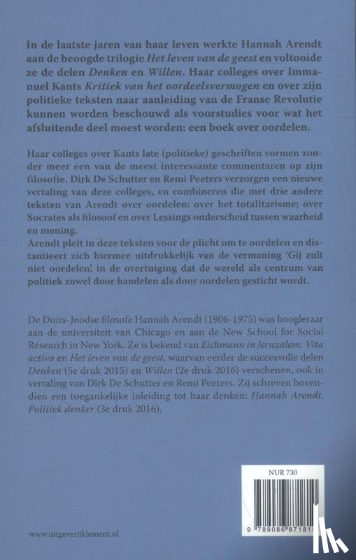 Arendt, Hannah - Oordelen