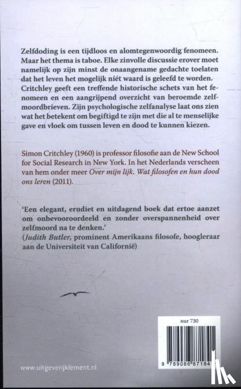 Critchley, Simon - Gedachten over zelfdoding