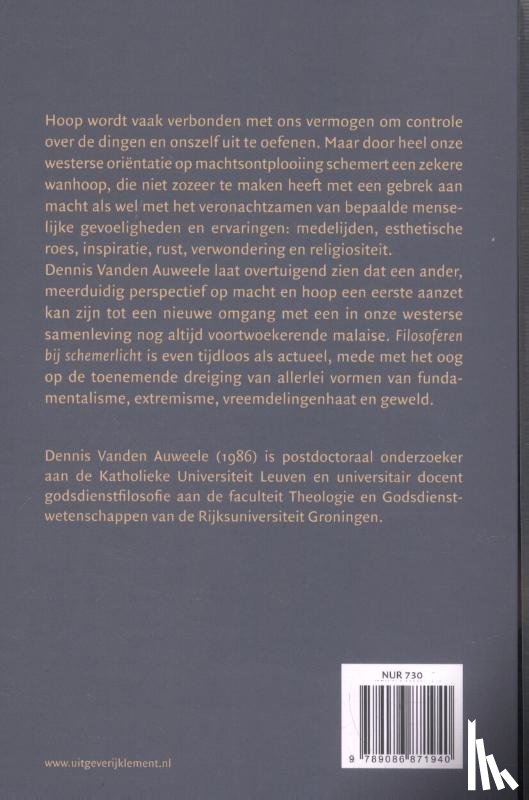 Auweele, Dennis vanden - Filosoferen bij schemerlicht