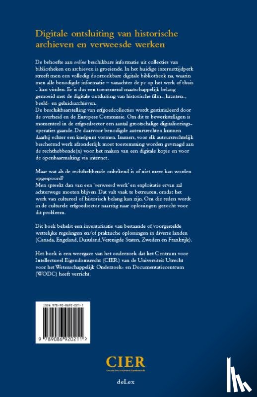 Elferink, Mirjam, Ringnalda, Allard - Digitale ontsluiting van historische archieven en verweesde werken