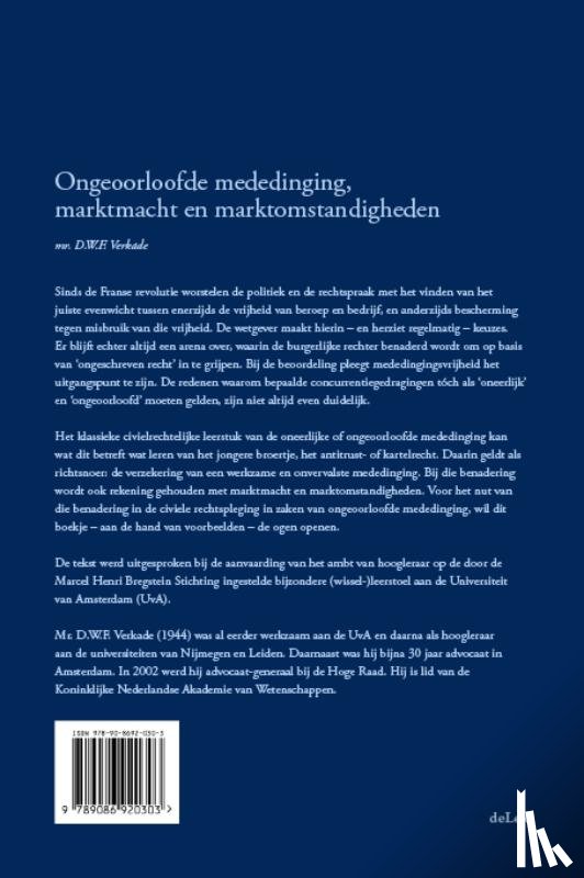 Verkade, D.W.F. - Ongeoorloofde mededinging, marktmacht en marktomstandigheden