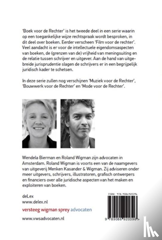 Wigman, Roland, Bierman, Wendela - Boek voor de rechter