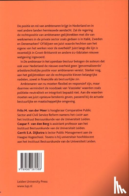 Meer, Frits M. van der, Berg, Caspar F. van den, Dijkstra, Gerrit S.A. - De ambtenaar in het openbaar bestuur
