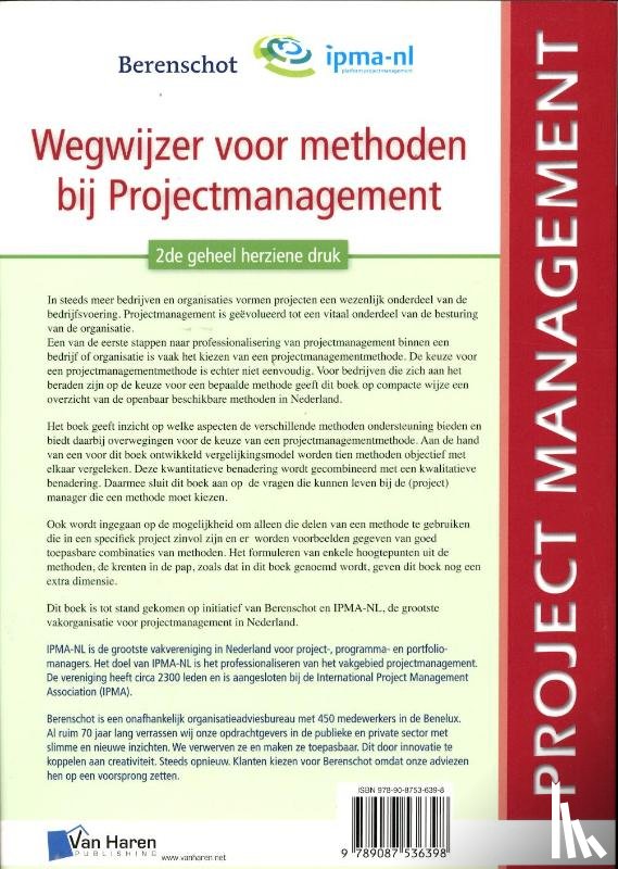 Moussault, Ariane, Baardman, Erwin, Brave, Fritjof, IPMA Nederland, Berenschot - Wegwijzer voor methoden bij projectmanagement