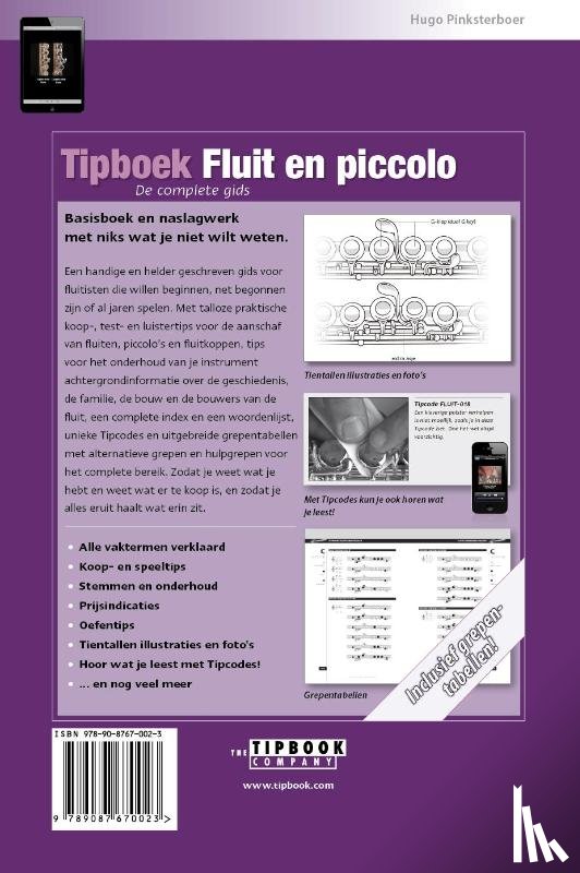 Pinksterboer, Hugo - Tipboek fluit en piccolo