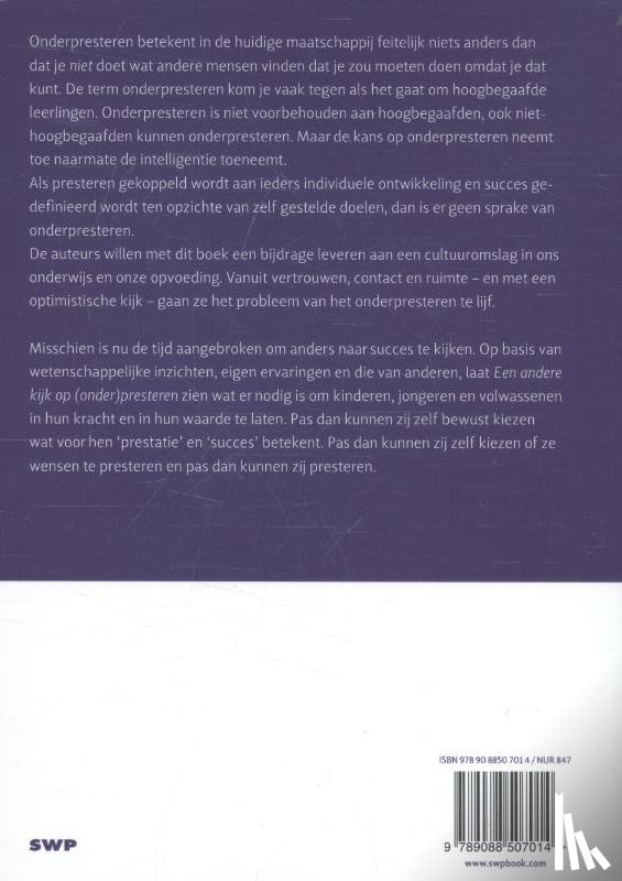 Boer, Esther de, Kordelaar, Nathalie van, Althuizen, Mariken - Een andere kijk op (onder)presteren