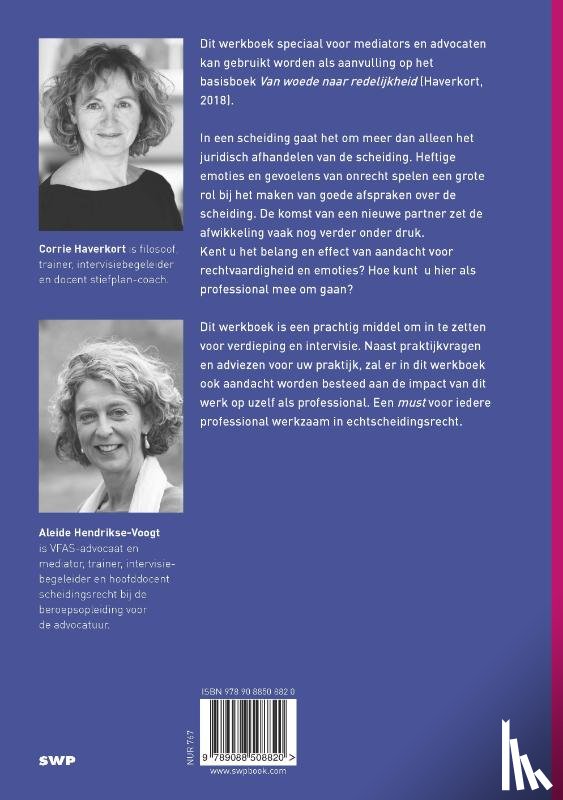 Haverkort, Corrie, Hendrikse-Voogt, Aleide - Werkboek van woede naar redelijkheid: voor advocaten en mediators