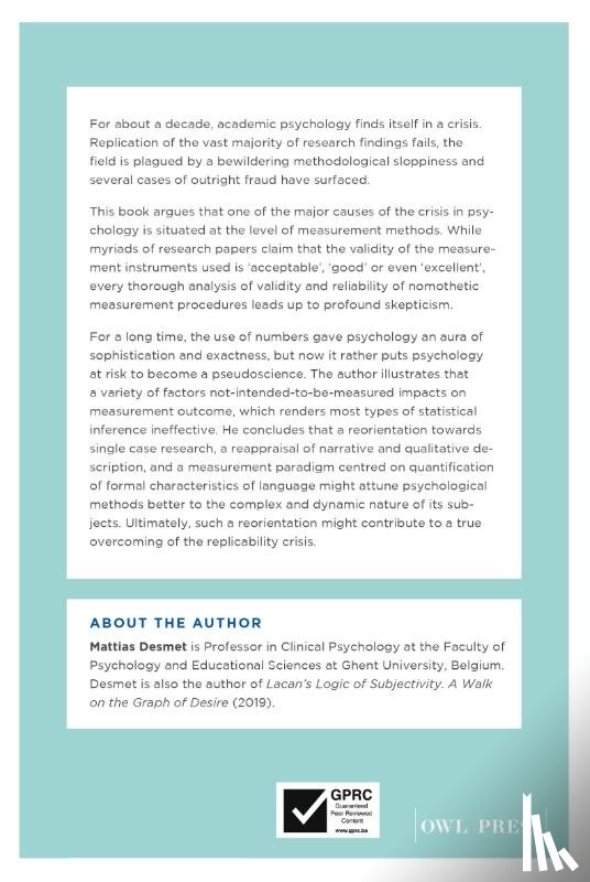 Desmet, Mattias - The Pursuit of objectivity in Psychology