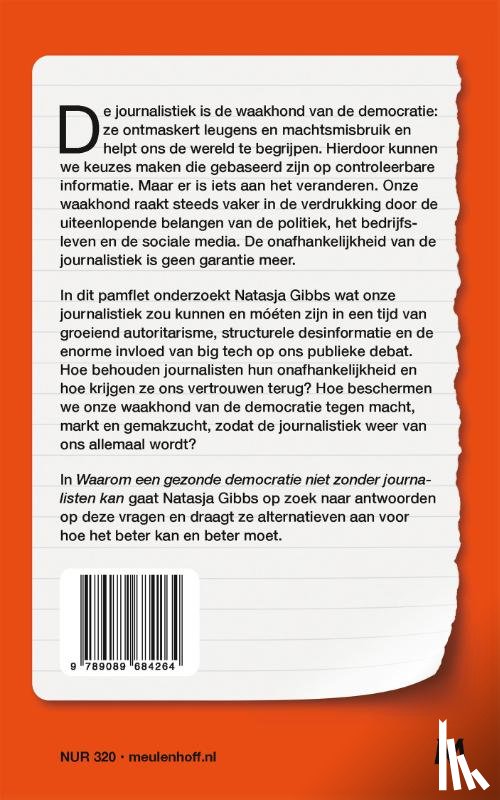 Gibbs, Natasja - Waarom een gezonde democratie niet zonder journalisten kan